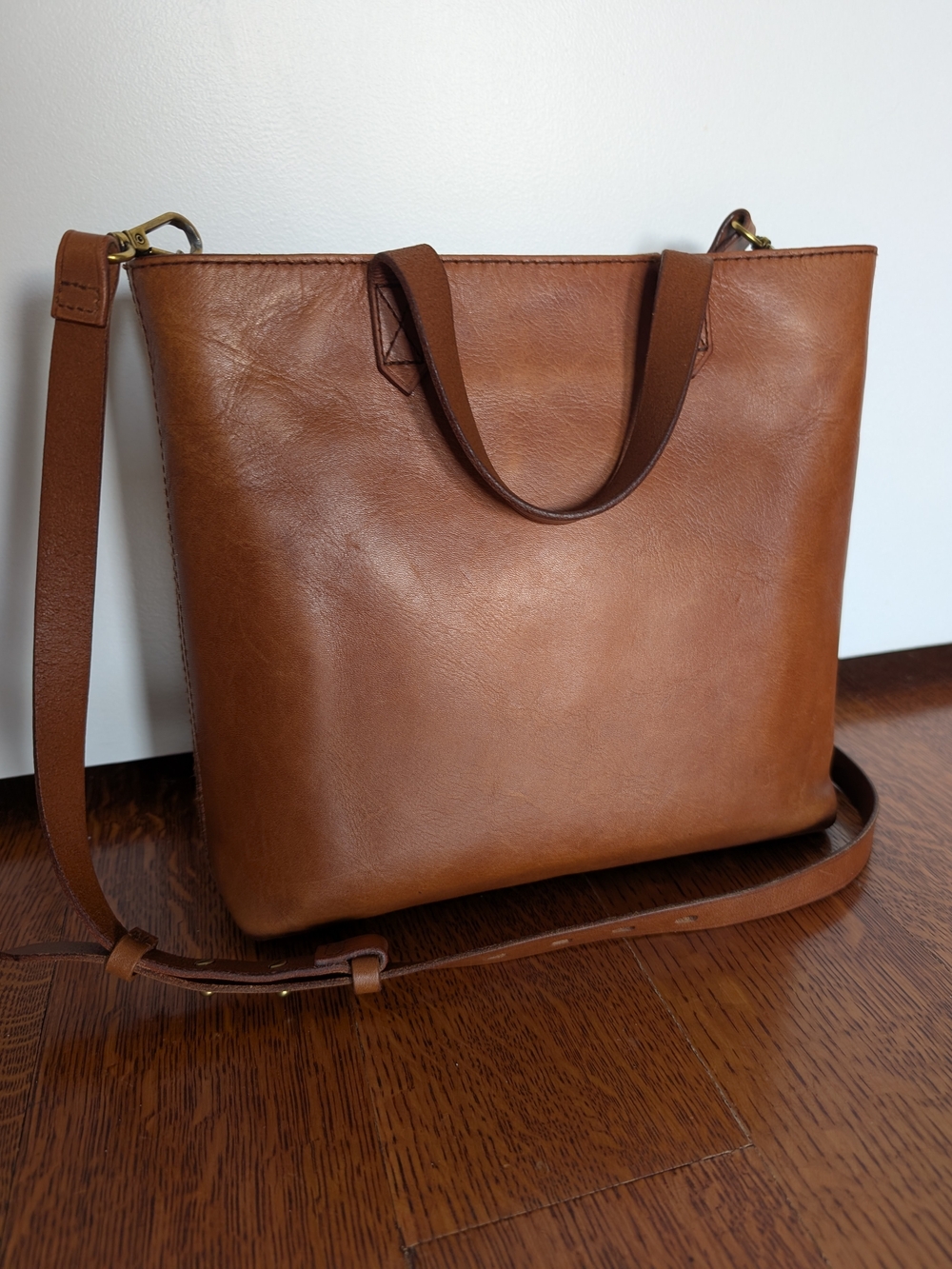 Madewell The Zip-Top Crossbody Satchel Bag English Saddle Leather